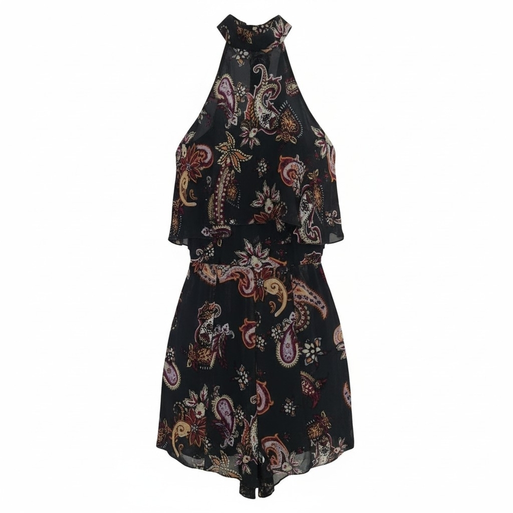 Charlotte Russe Black Paisley Jumpsuit